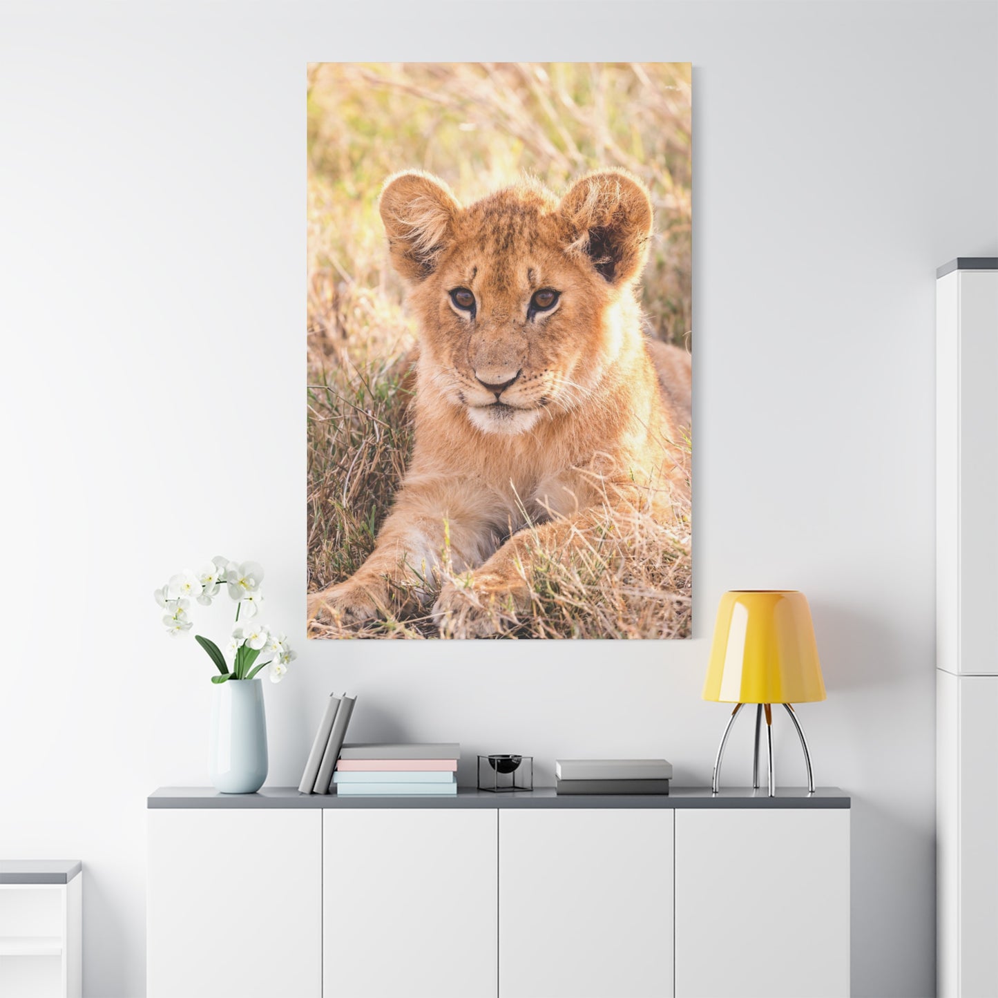 Adorable Lion Cub Canvas Wall Art – A Symbol of Youthful Majesty