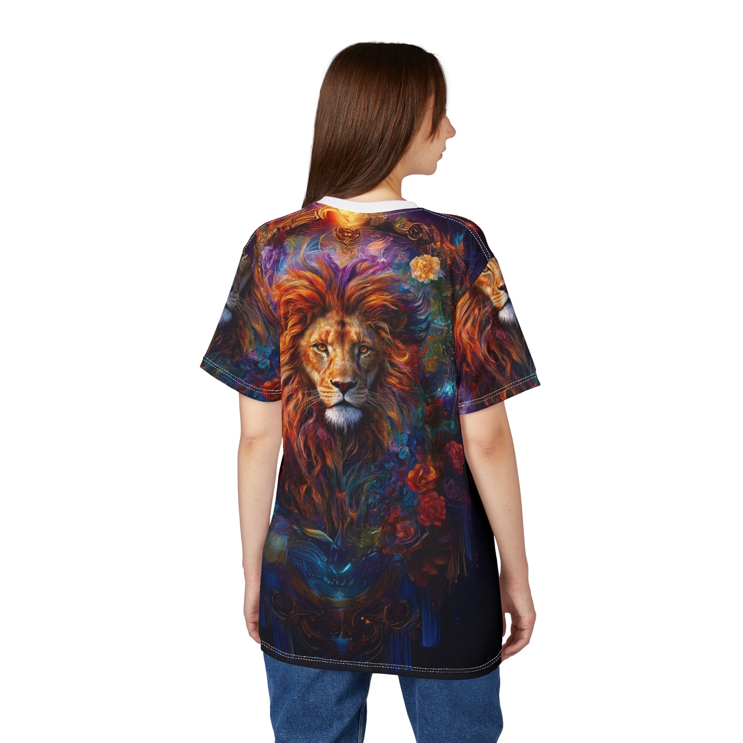 🌺 Floral Majesty Lion – Artistic Royal T-Shirt