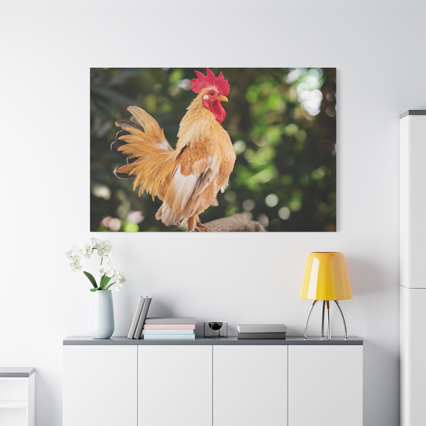 Vibrant Rooster Canvas Wall Art – Rustic Farmhouse Decor