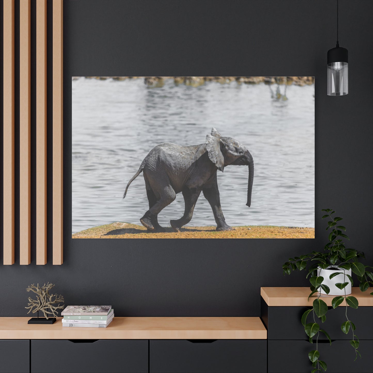 Elephant Family Canvas Wall Art – Tender Moments in the Wild