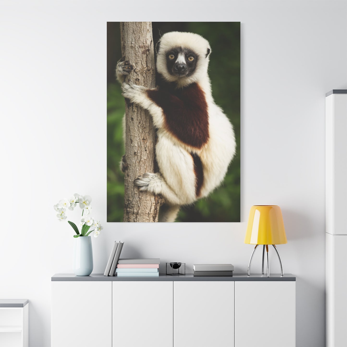 Playful Lemur Canvas Wall Art – Wildlife Charm of Madagascar