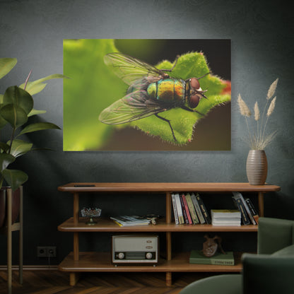 Insect on Leaf Canvas Wall Art – A Close-Up of Nature’s Detail