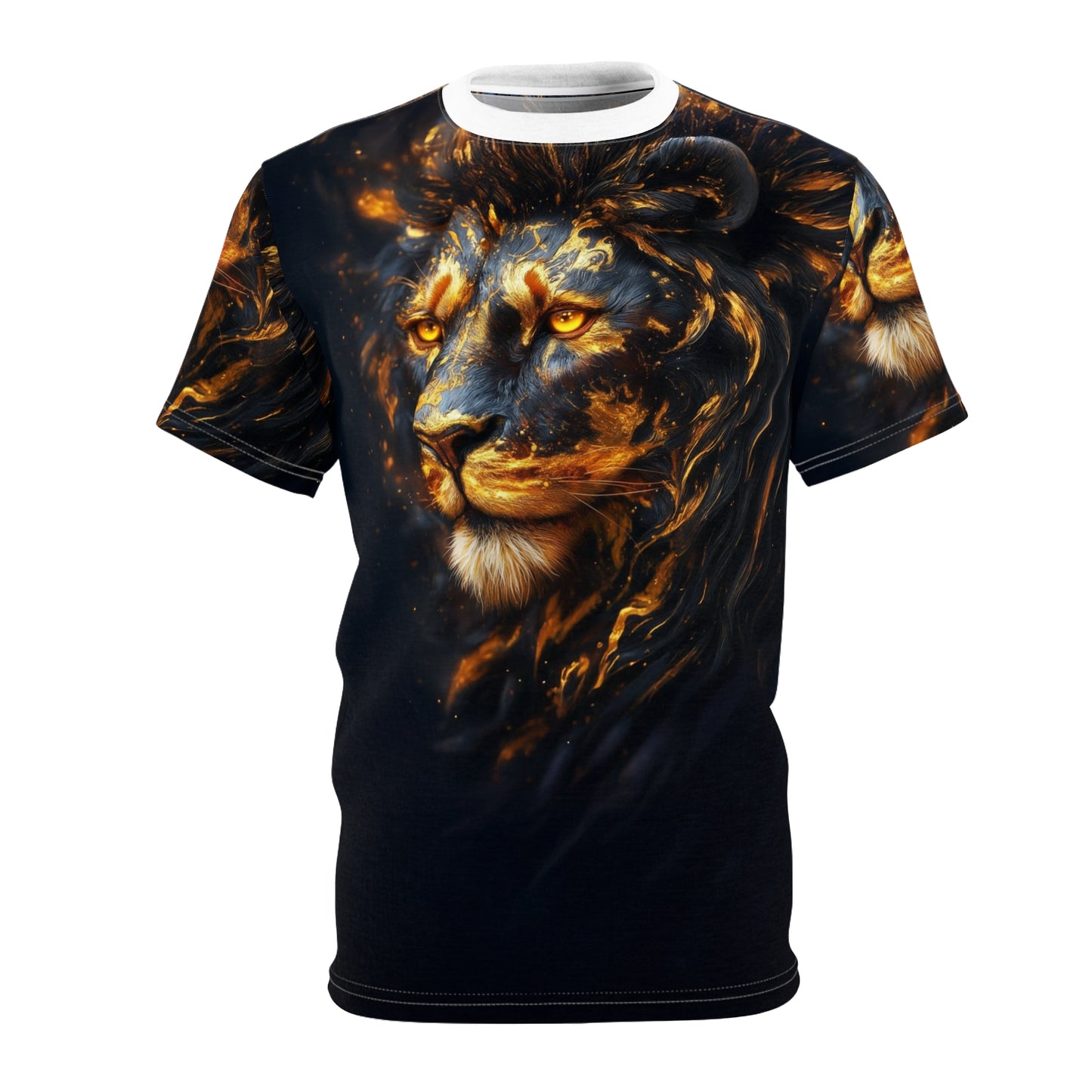 🔥 Golden Flame Lion – Regal Power T-Shirt