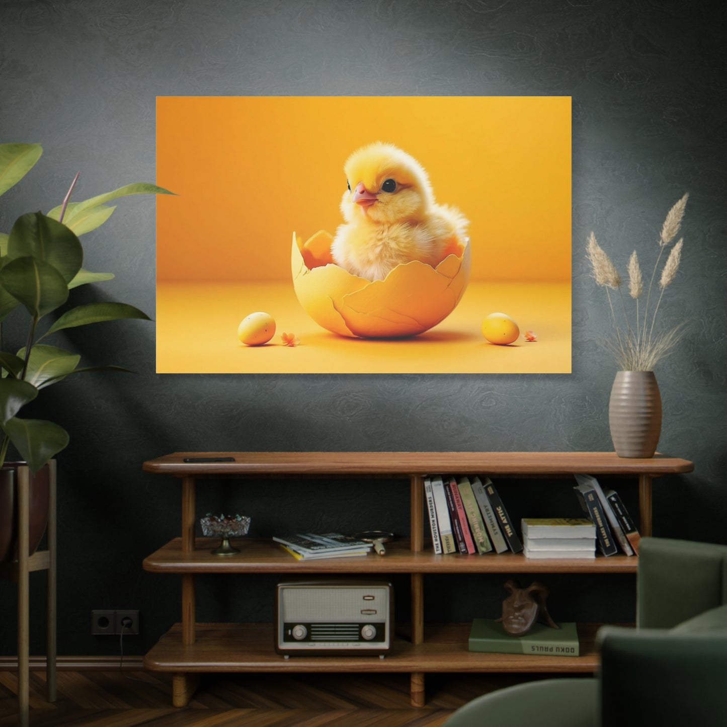 Charming Chicken Portrait Canvas Wall Art