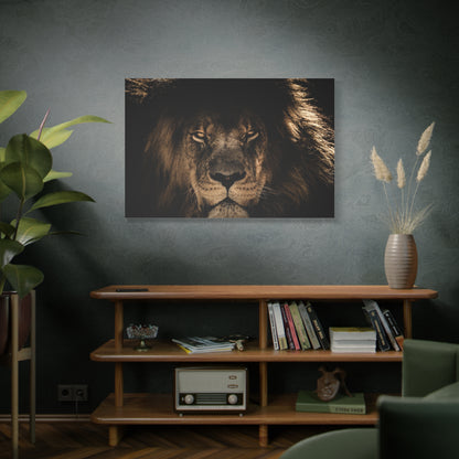 African Lion Portrait Canvas Wall Art