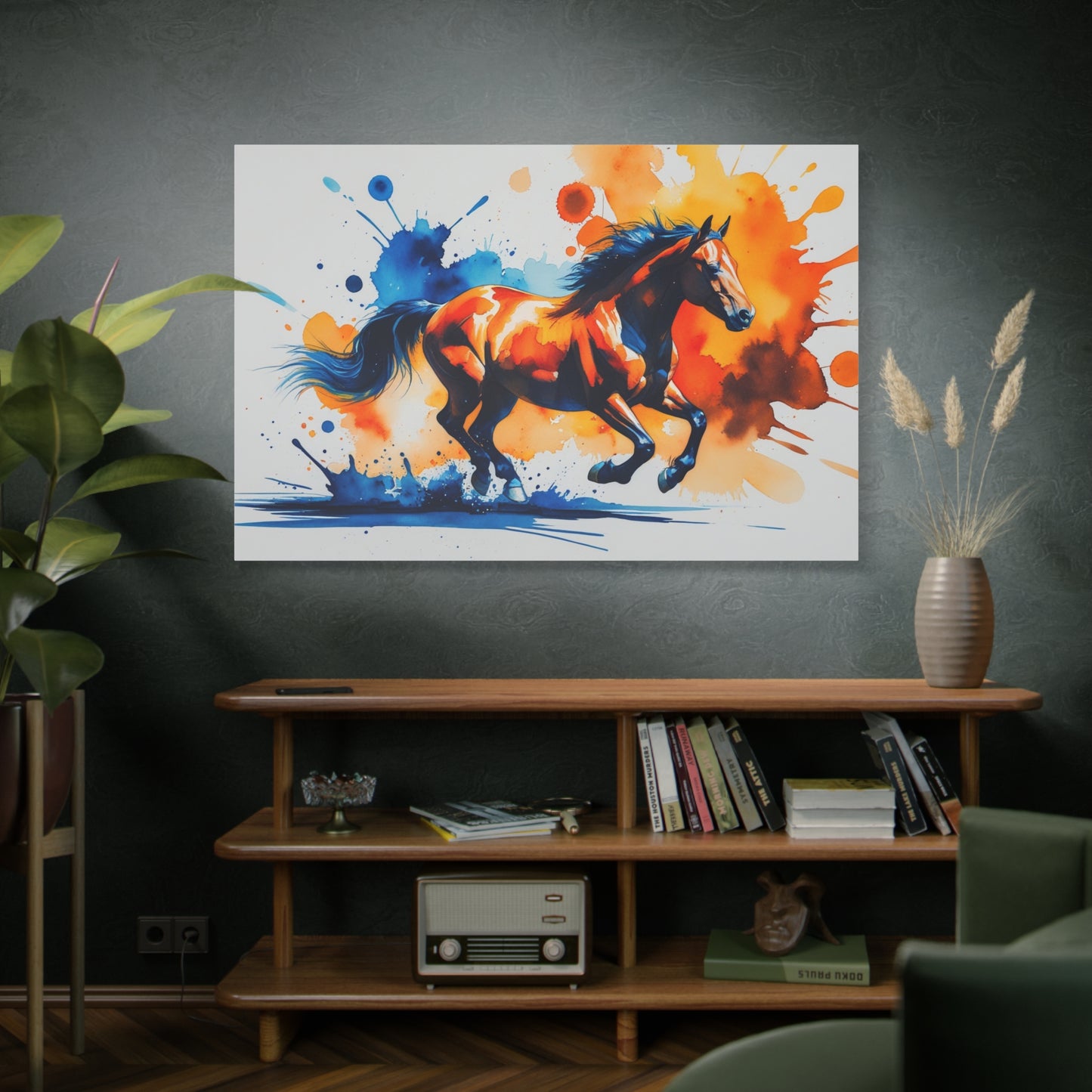 Splash of Speed – Vibrant Abstract Galloping Horse