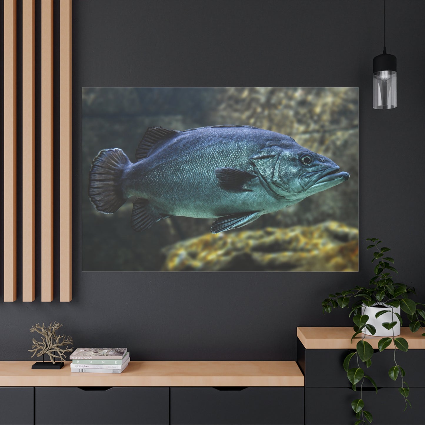 Graceful Underwater Fish Canvas Wall Art – Serene Aquatic Wildlife Print for Tranquil Spaces