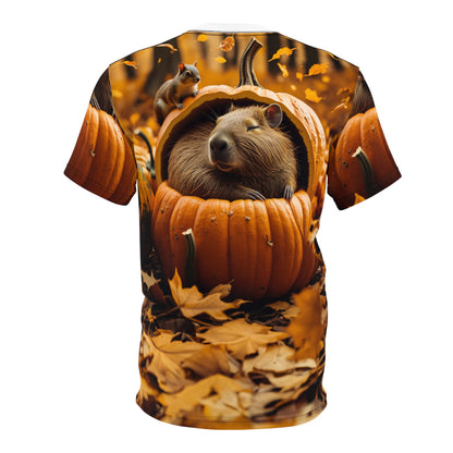 Pumpkin Patch Capybara – Fall Vibes T-Shirt 🎃🦫