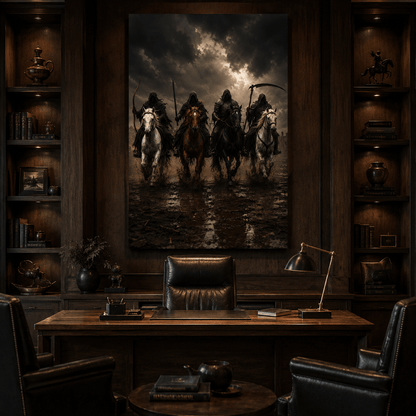 Four Horsemen of the Apocalypse Wrapped Canvas Wall Art – Dark Biblical Riders Print - ART OF ROYALS