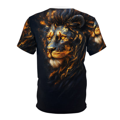 🔥 Golden Flame Lion – Regal Power T-Shirt