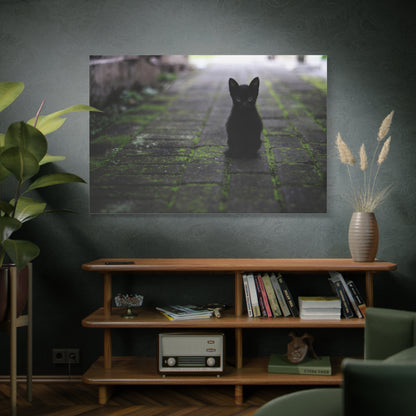 Mystical Black Cat Canvas Wall Art – Elegance Under the Stars