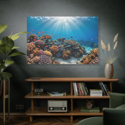 Tropical Coral Reef Paradise – Vibrant Underwater Ocean Canvas Wall Art