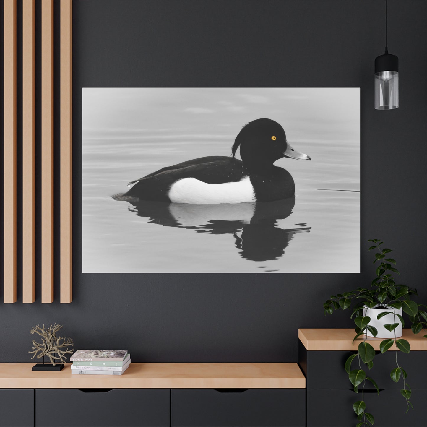 Tufted Duck Canvas Wall Art – Graceful Aquatic Beauty