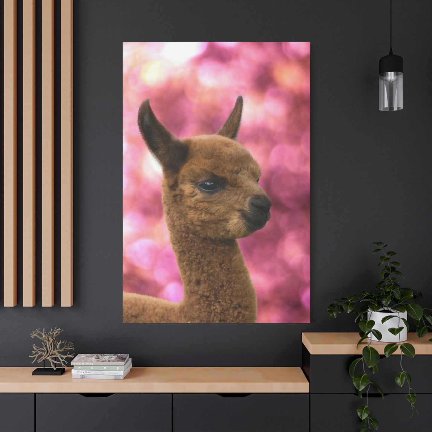 Adorable Alpaca Foal Canvas Wall Art – Nature’s Whimsical Charm