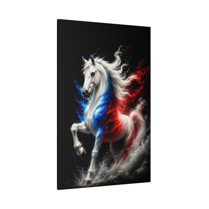 Spirit of America – Patriotic White Horse Canvas Wall Art - ART OF ROYALS