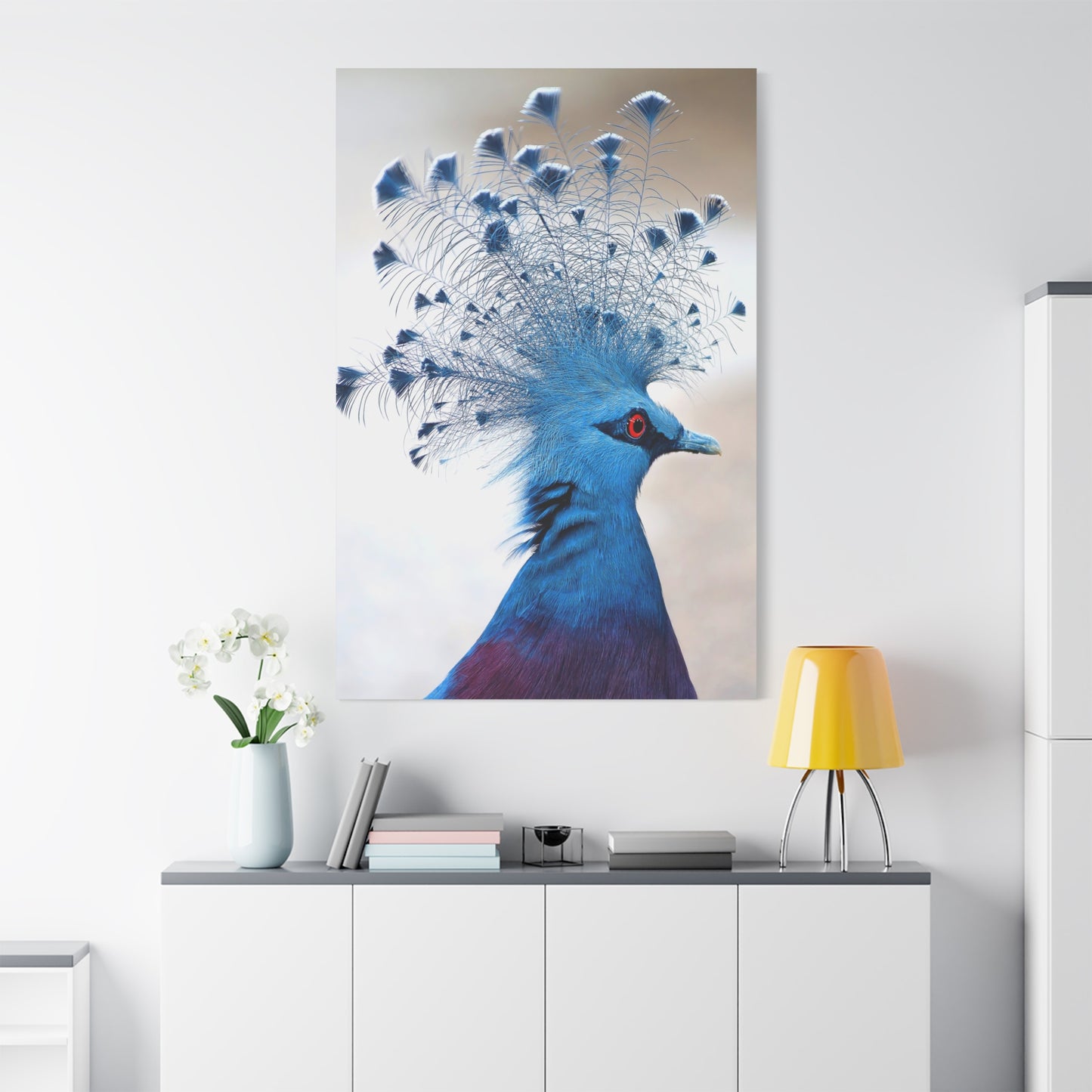 Majestic Victoria Crowned Pigeon Wall Art – Graceful Avian Elegance for Luxurious Home Décor