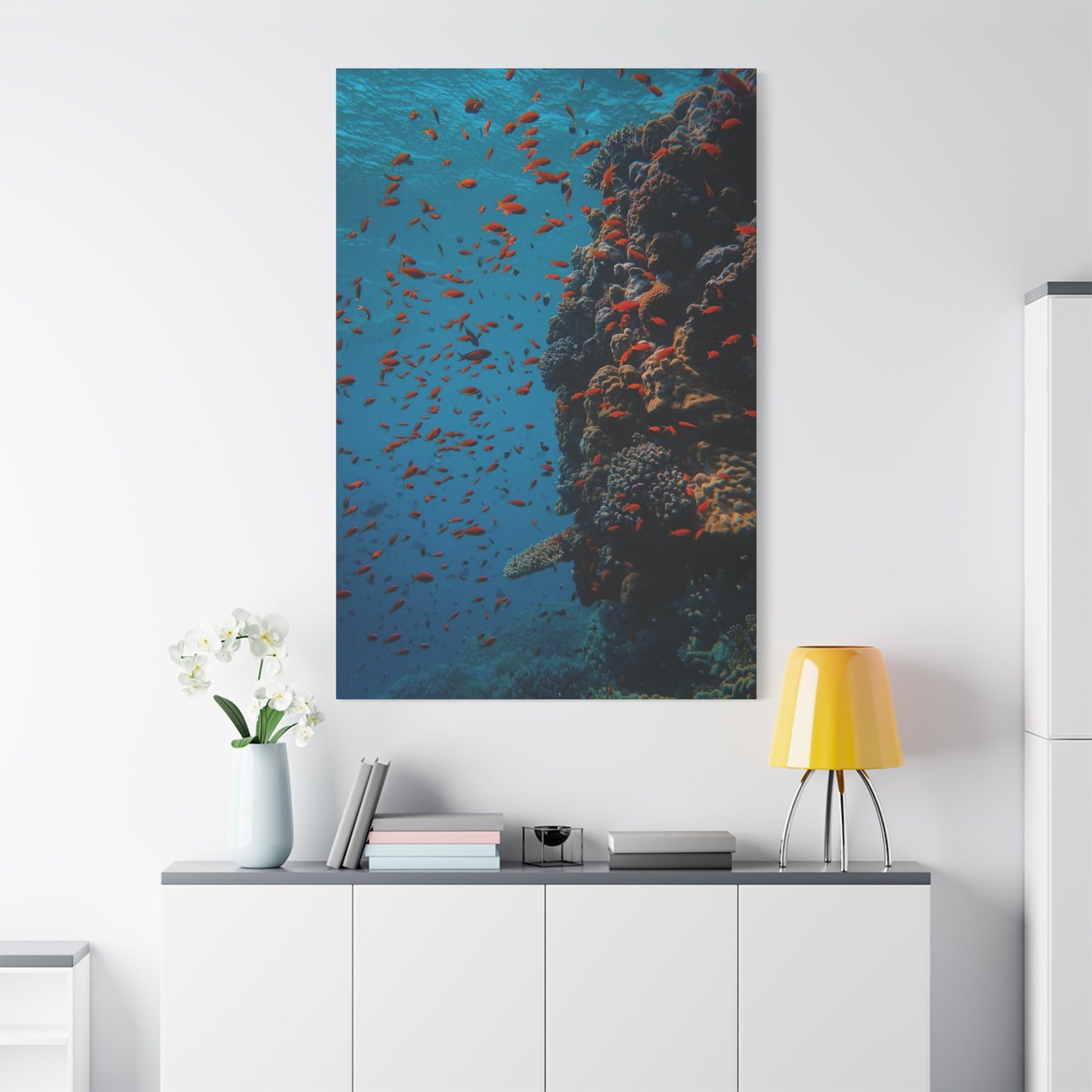 Colorful Coral Reef Canvas Wall Art – Vibrant Underwater Scene