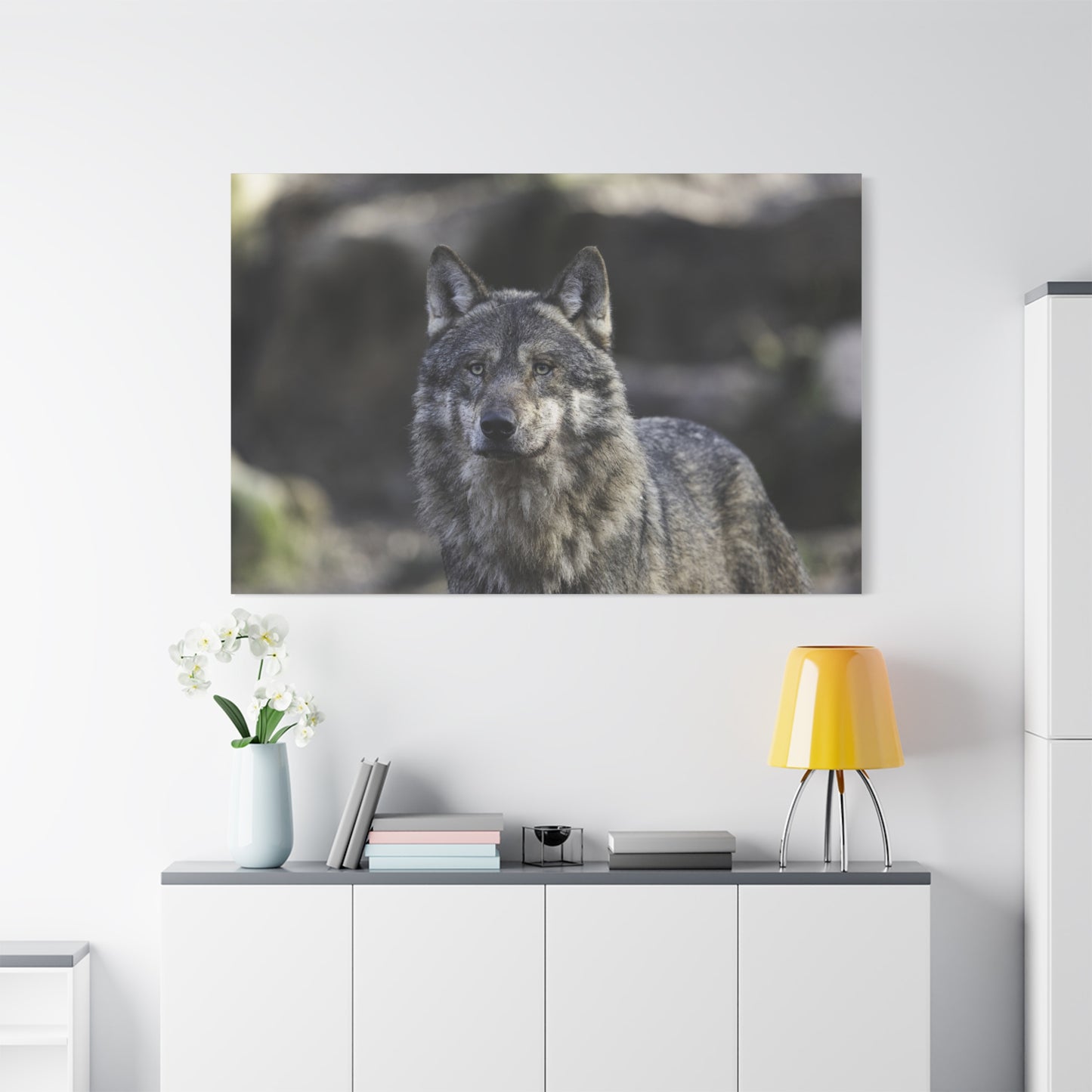 Majestic Gray Wolf Canvas Wall Art – Wild Elegance Redefined