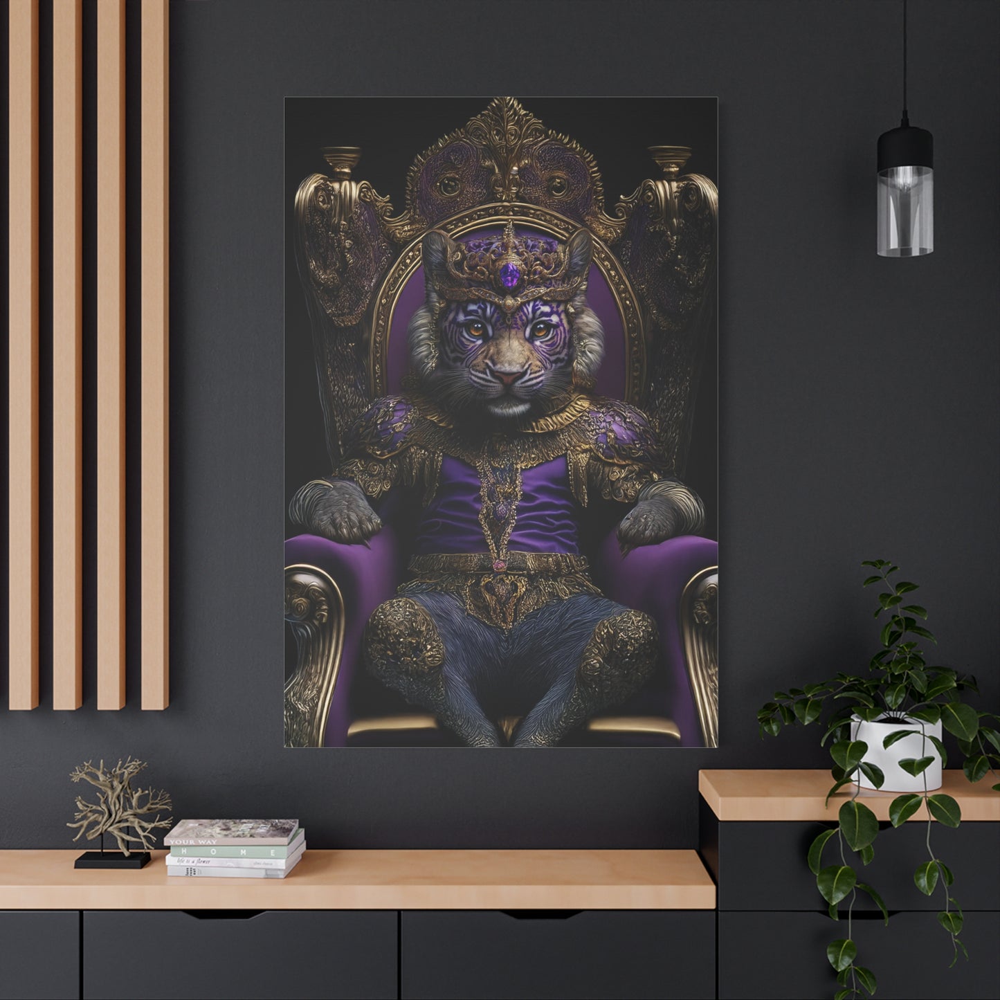 Majestic Monarch – The Regal Lion of Gold & Purple