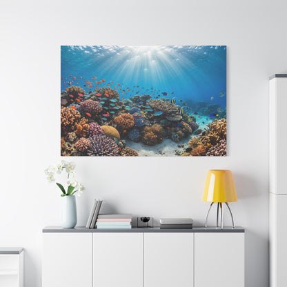 Tropical Coral Reef Paradise – Vibrant Underwater Ocean Canvas Wall Art