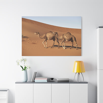 Majestic Dromedary Camel Canvas Wall Art – Spirit of the Sahara Desert