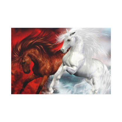 Galloping Majesty Canvas Art – Dynamic Elegance of Horses in Motion