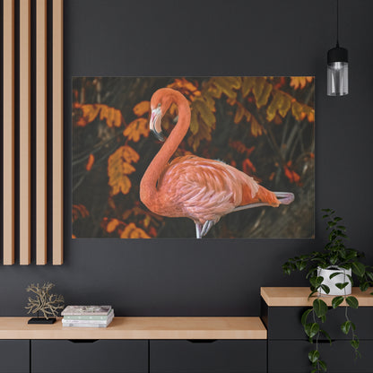 Elegant Flamingo Canvas Wall Art – Pink Bird Wildlife Decor for Modern Spaces