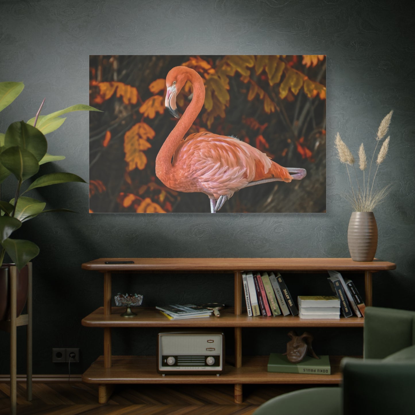 Elegant Flamingo Canvas Wall Art – Pink Bird Wildlife Decor for Modern Spaces