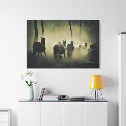 Wild Horses in Nature Canvas Wall Art – Majestic and Free