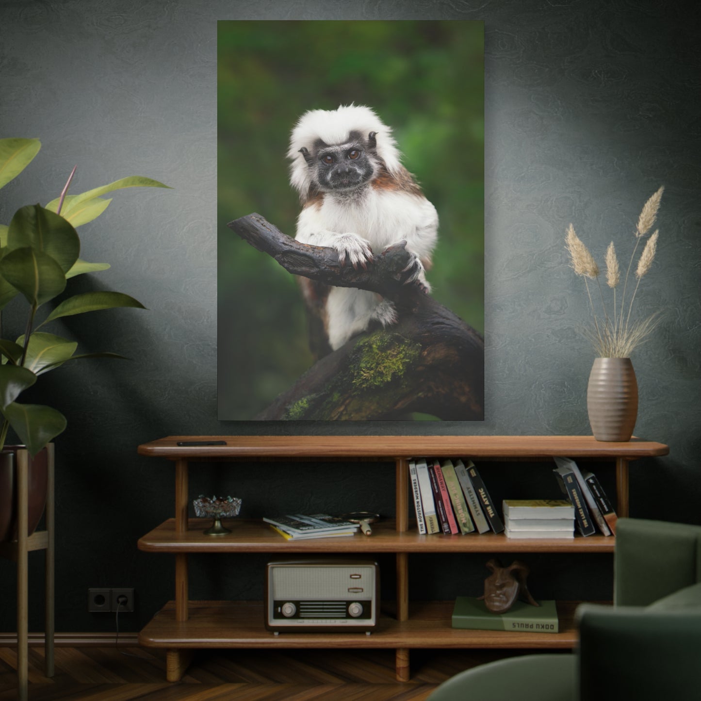 Majestic Cotton Top Tamarin Canvas Wall Art – Wildlife-Inspired Décor