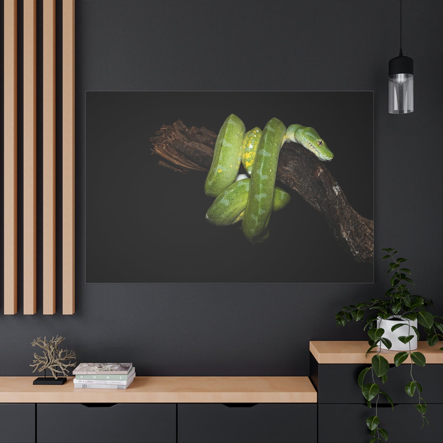 Golden Serpent Canvas Wall Art – Exotic Wildlife Print for Bold Nature-Inspired Spaces