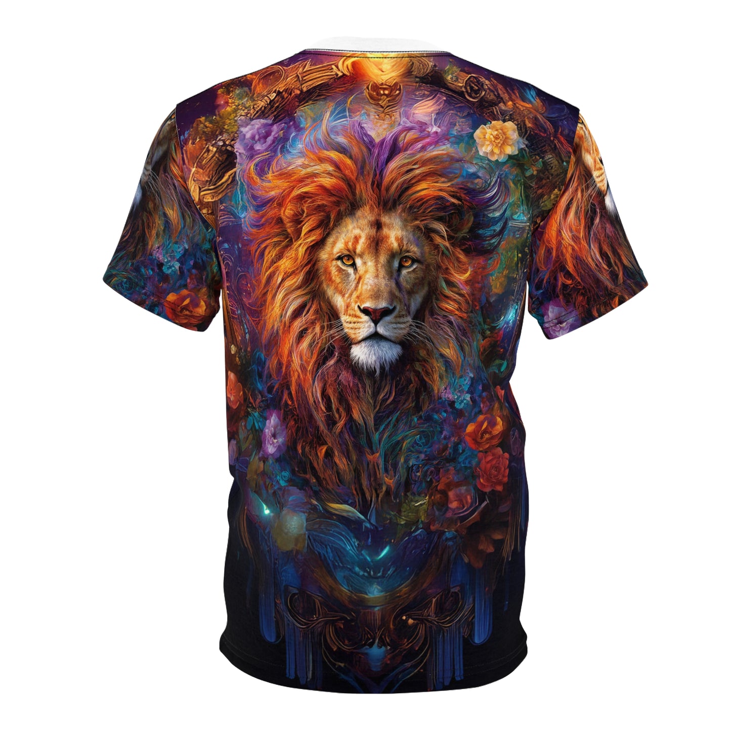 🌺 Floral Majesty Lion – Artistic Royal T-Shirt