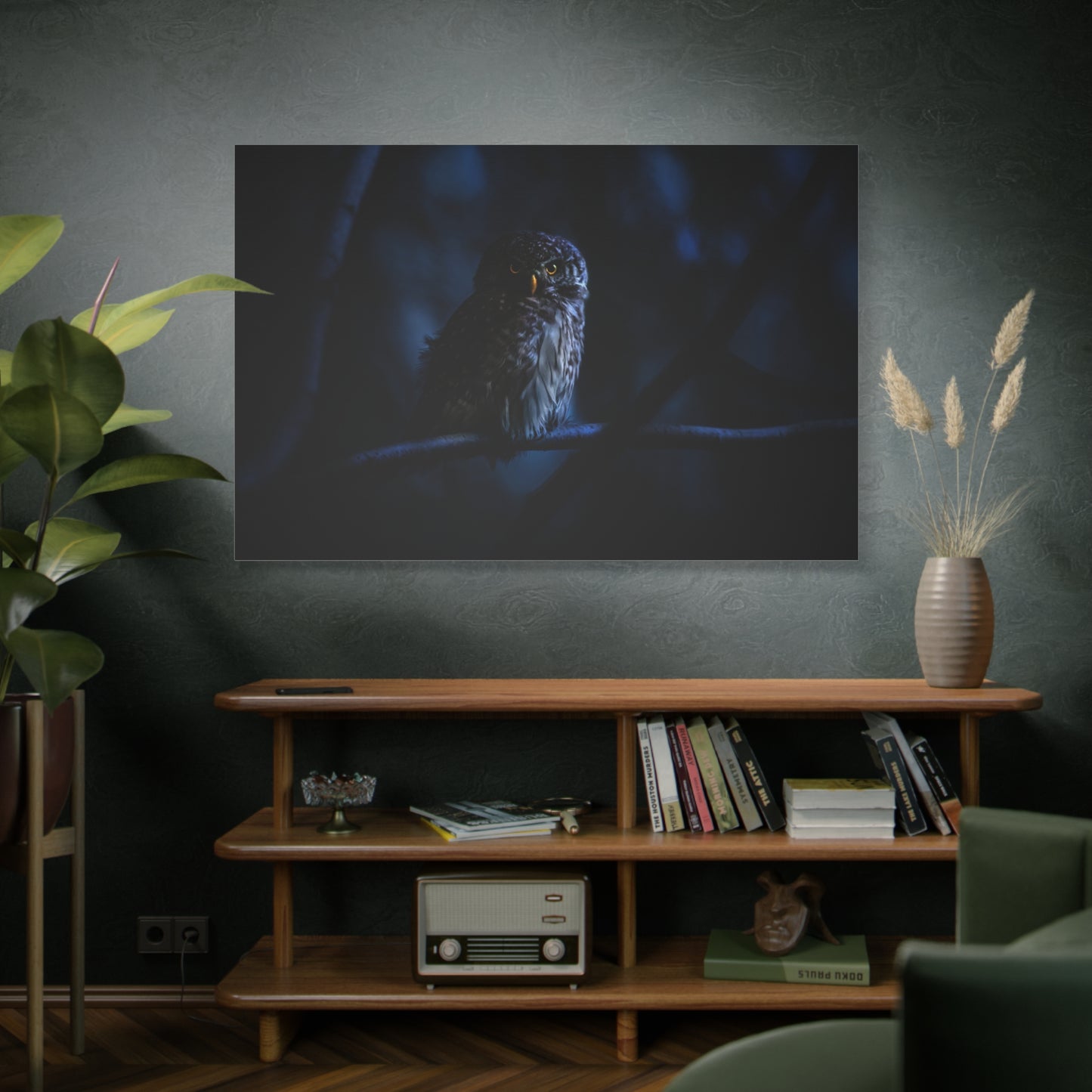 Mystical Eurasian Pygmy Owl Canvas Wall Art – Forest Wildlife