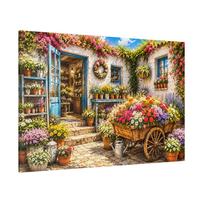 Flower Cottage Market – Rustic Garden Canvas Wall Art - ART OF ROYALS