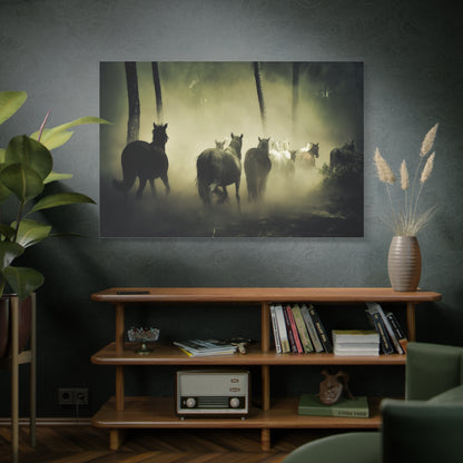 Wild Horses in Nature Canvas Wall Art – Majestic and Free