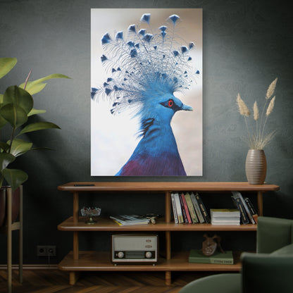 Majestic Victoria Crowned Pigeon Wall Art – Graceful Avian Elegance for Luxurious Home Décor