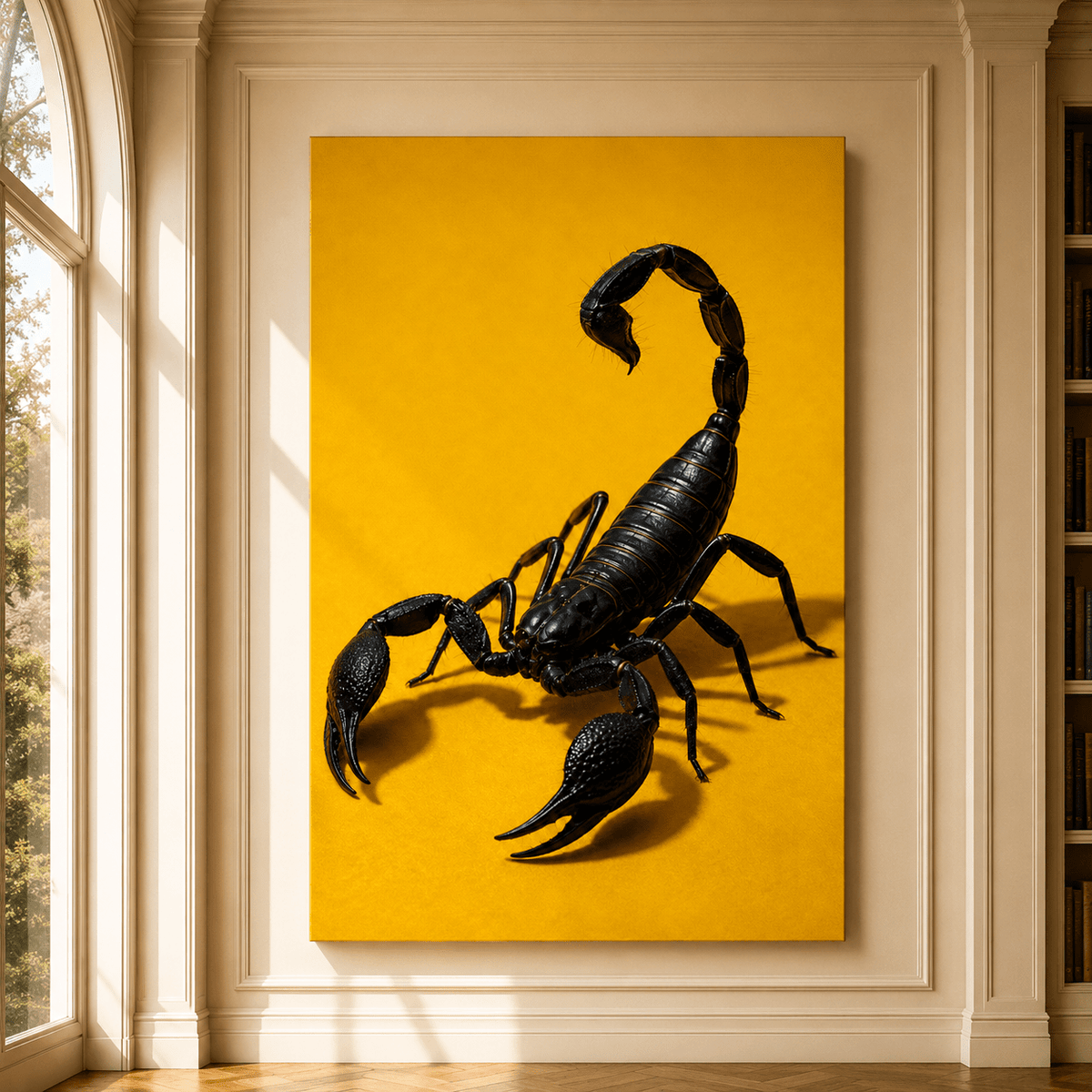 Black Scorpion Wrapped Canvas Wall Art – Bold Desert Arachnid Wildlife Print - ART OF ROYALS
