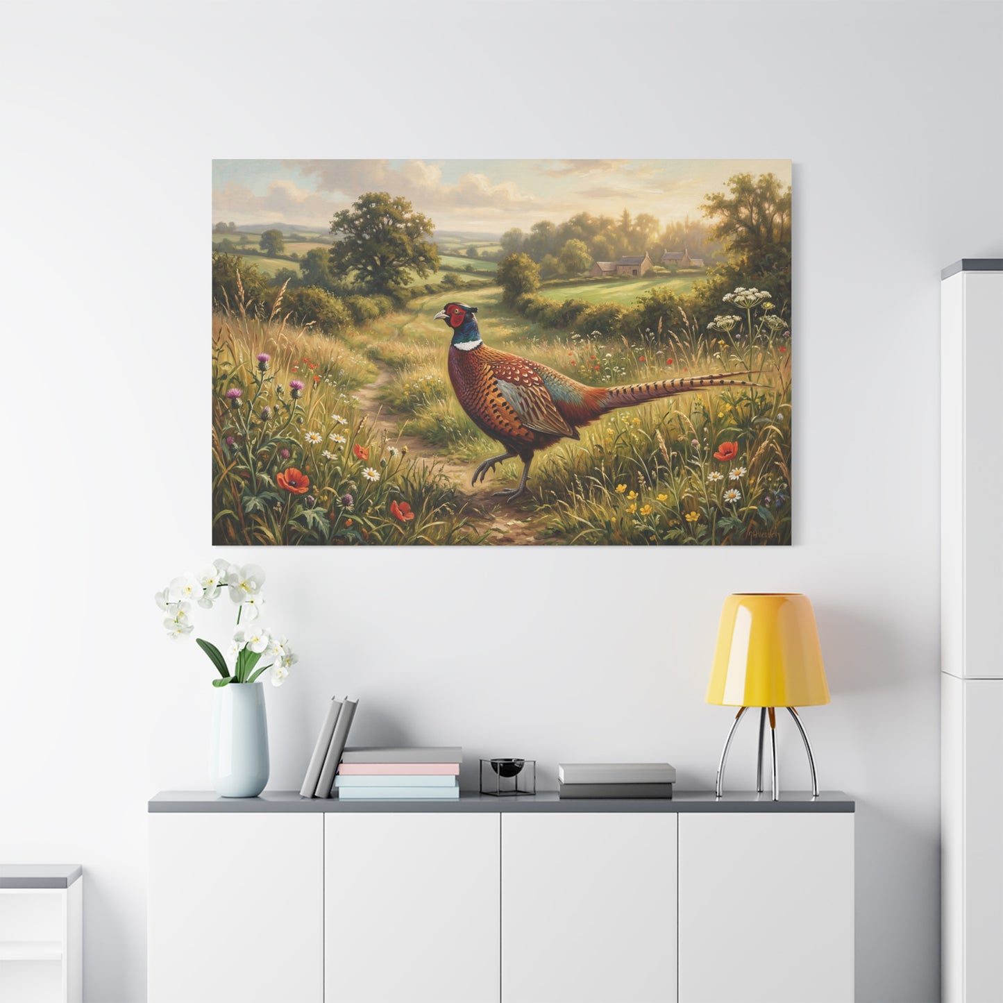 Golden Meadow Pheasant – Countryside Wildlife Canvas Wall Art