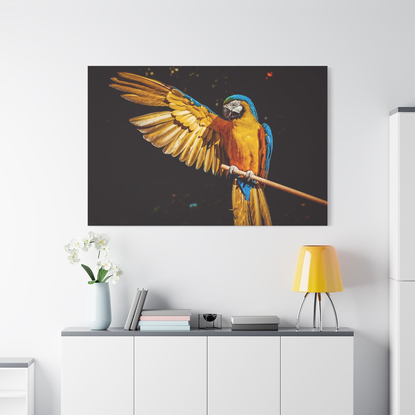 Vibrant Yellow Macaw Canvas Wall Art