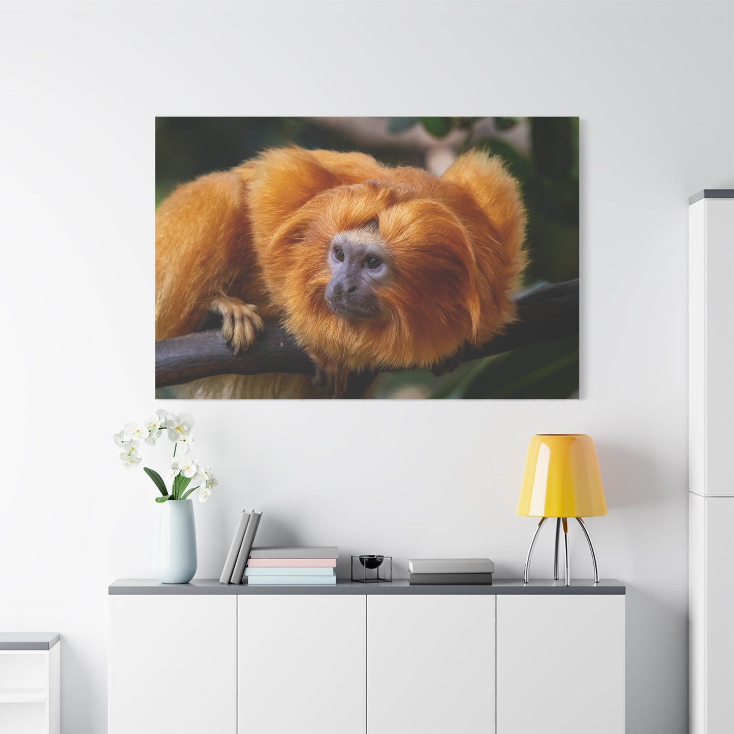 Golden Lion Tamarin Canvas Wall Art – Exotic Wildlife Elegance