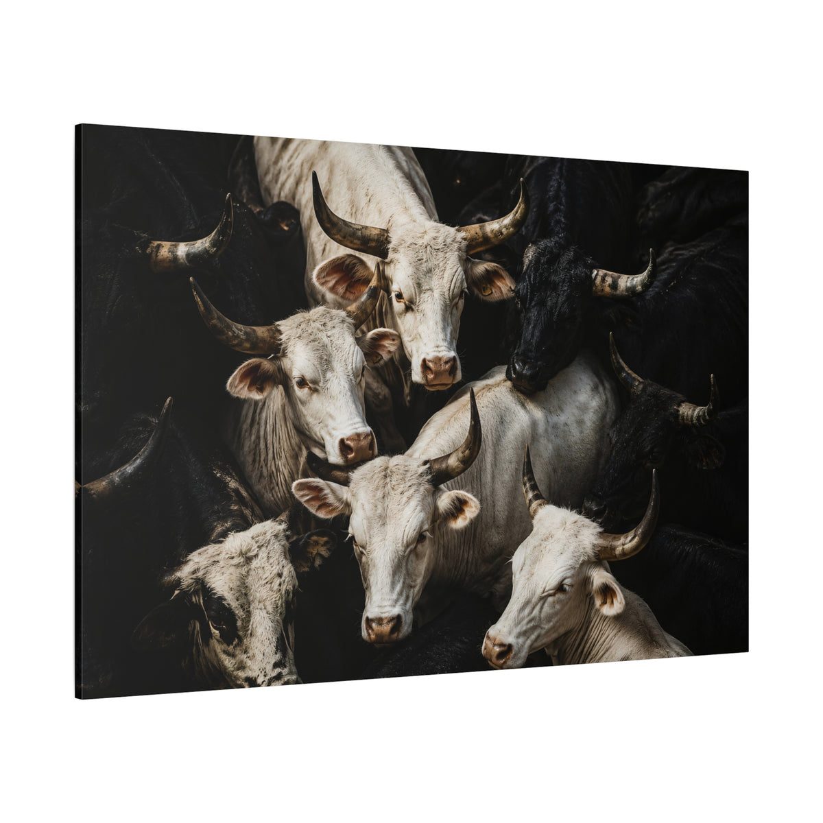 The Herd – Longhorn Cattle Fine Art Canvas Wall Art - ART OF ROYALS
