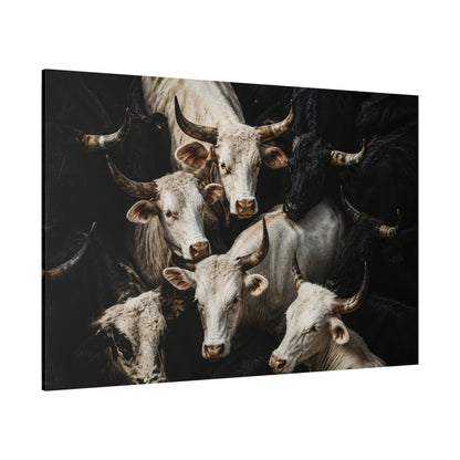 The Herd – Longhorn Cattle Fine Art Canvas Wall Art - ART OF ROYALS