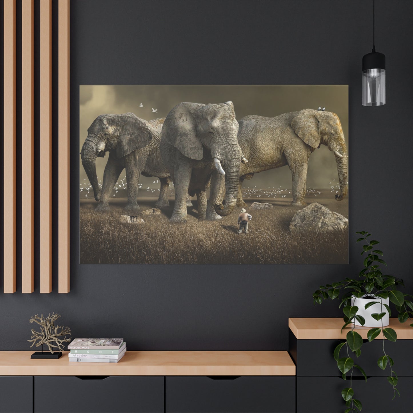 Majestic Elephant Canvas Wall Art – Timeless Wildlife Elegance