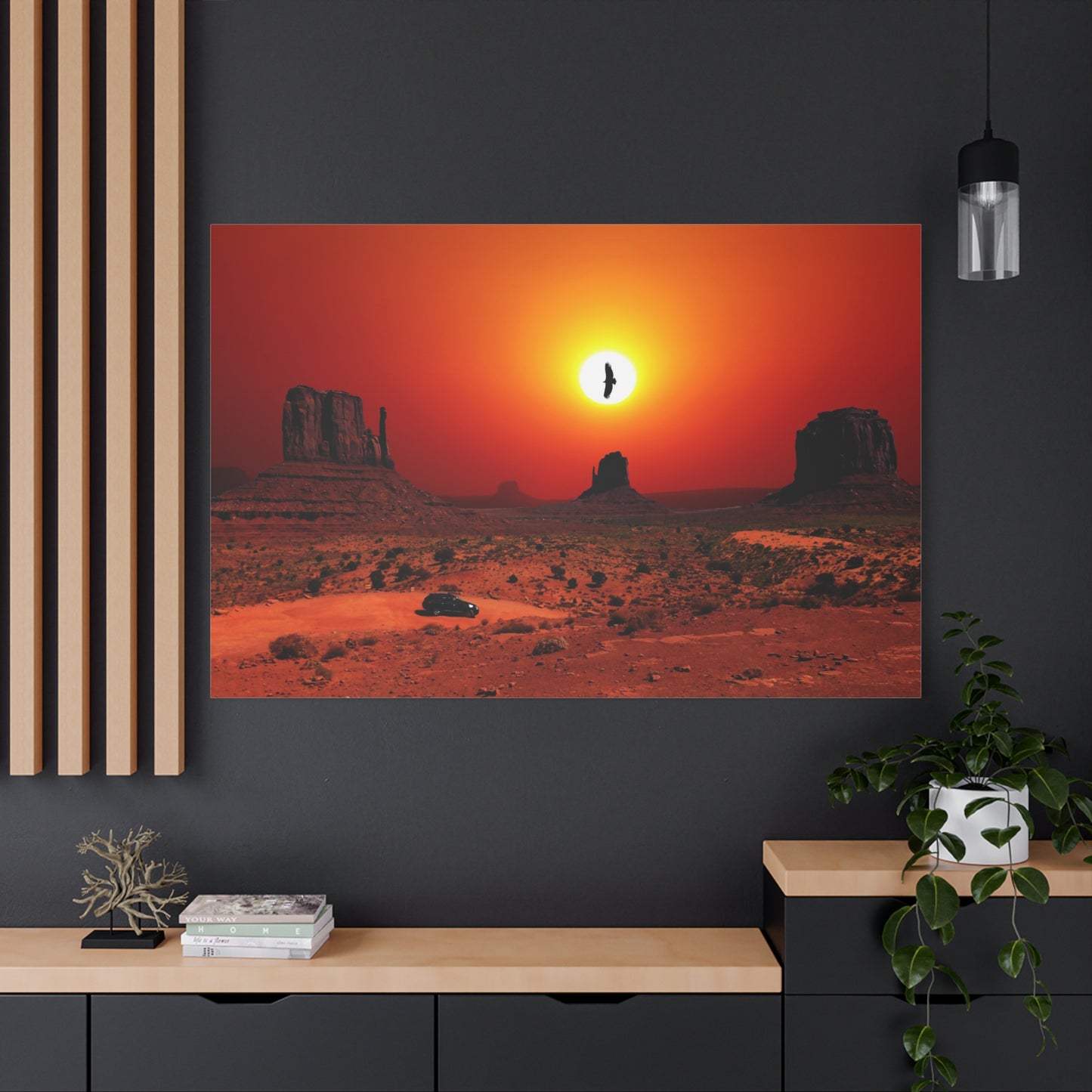 Mountain Sunset Canvas Wall Art – Tranquil Park Landscape