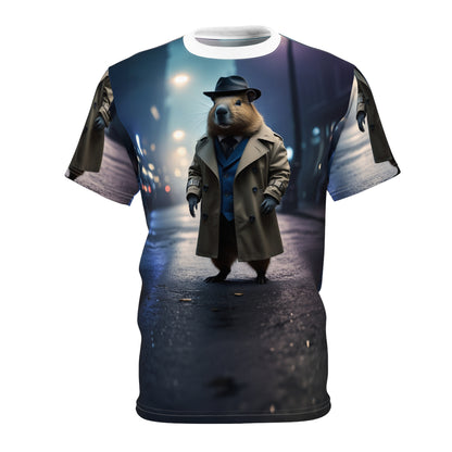 Detective Capy – Noir Mystery T-Shirt 🕵️‍♂️🌃