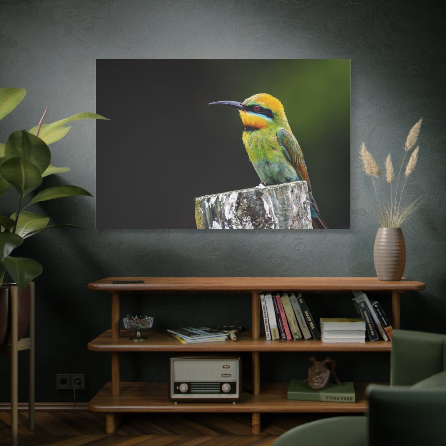 Rainbow Bee-Eater Canvas Wall Art – A Burst of Colorful Elegance