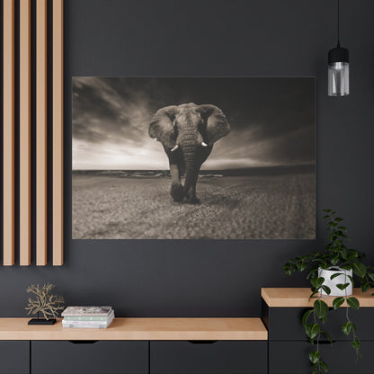 Elegant Black and White Elephant Canvas Wall Art – Timeless Wildlife Decor for Any Space