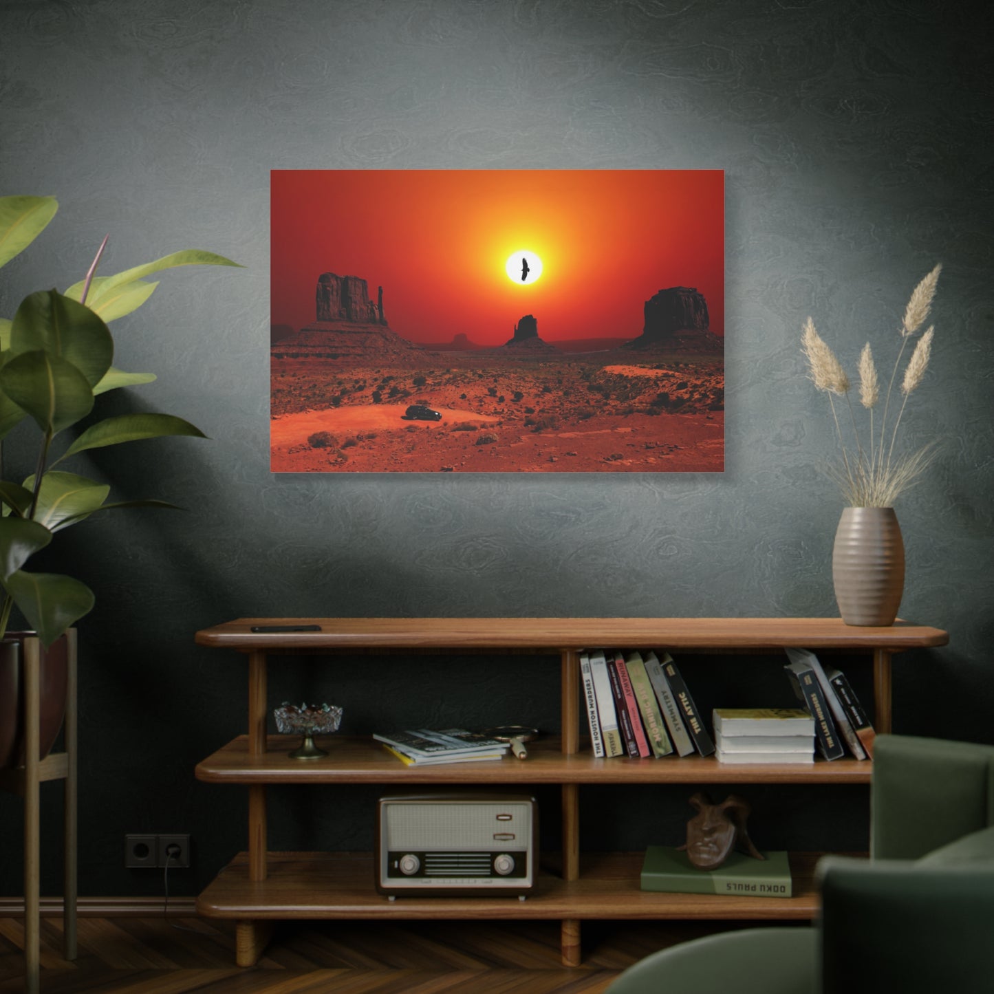 Mountain Sunset Canvas Wall Art – Tranquil Park Landscape