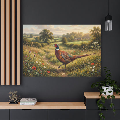 Golden Meadow Pheasant – Countryside Wildlife Canvas Wall Art