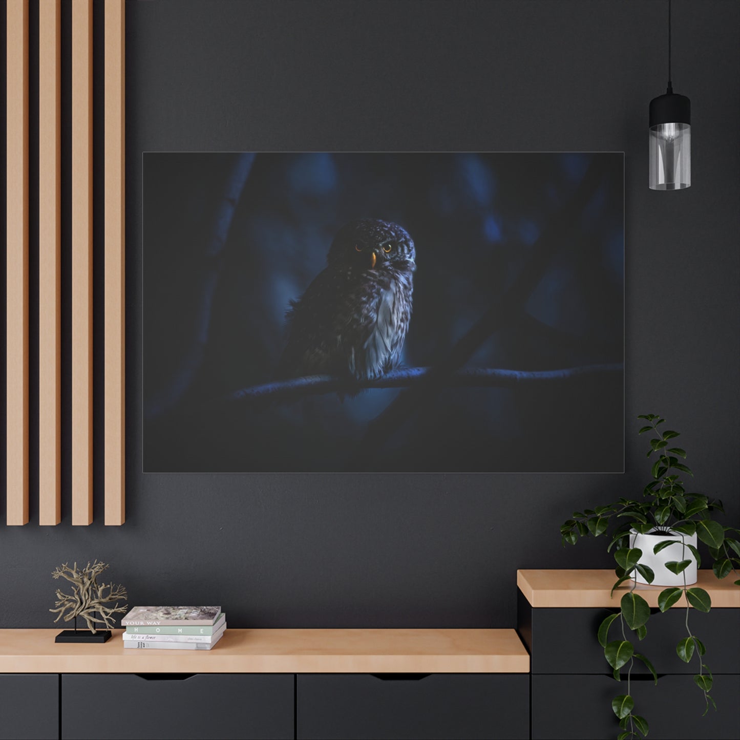 Mystical Eurasian Pygmy Owl Canvas Wall Art – Forest Wildlife